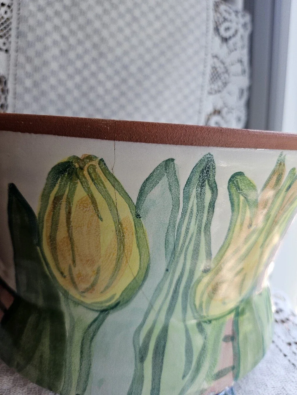 Vintage Ceramic Foral Flower Frog Bowl
